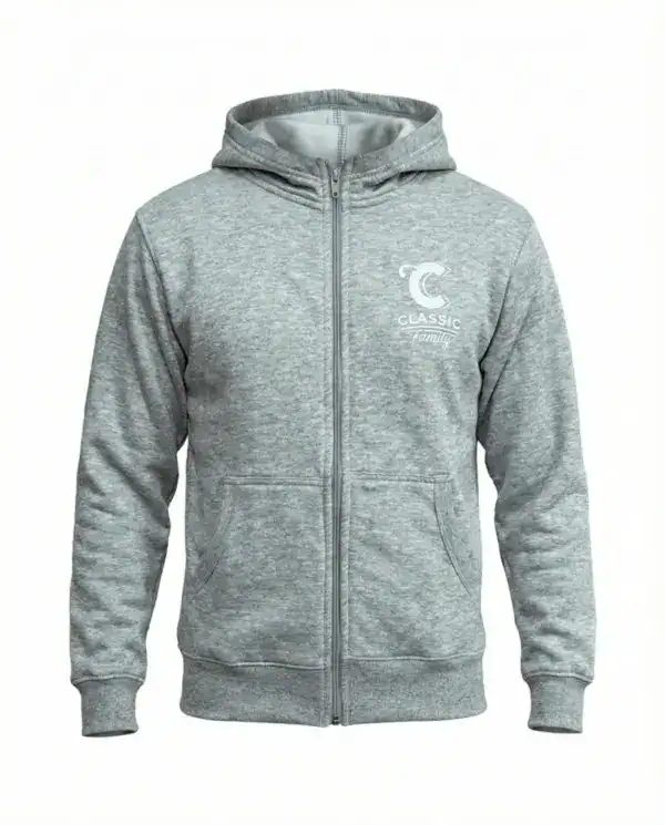 Vetoketjulinen Huppari Classic Family, Lapset, Harmaa