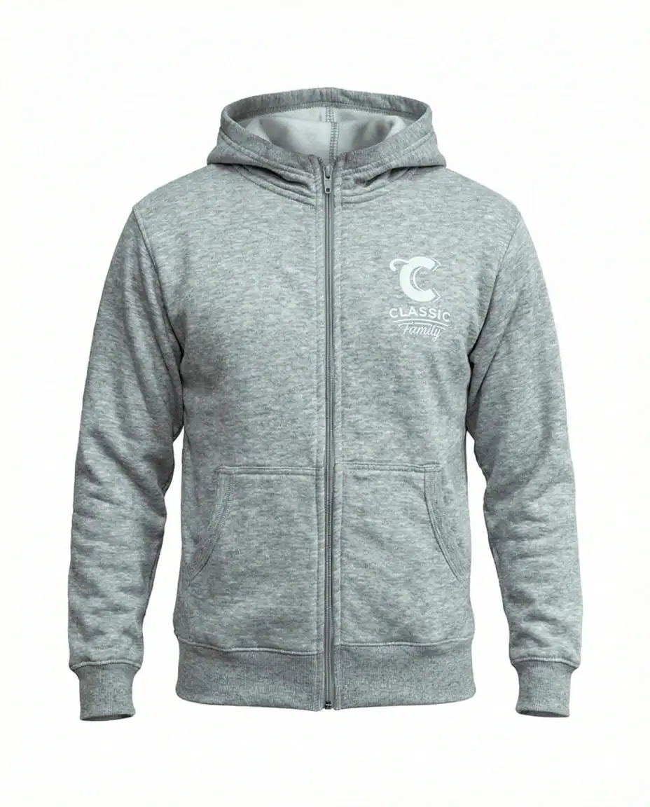 Vetoketjulinen Huppari Classic Family, Lapset, Harmaa Vetoketjulinen Huppari Classic Family, Lapset, Harmaa