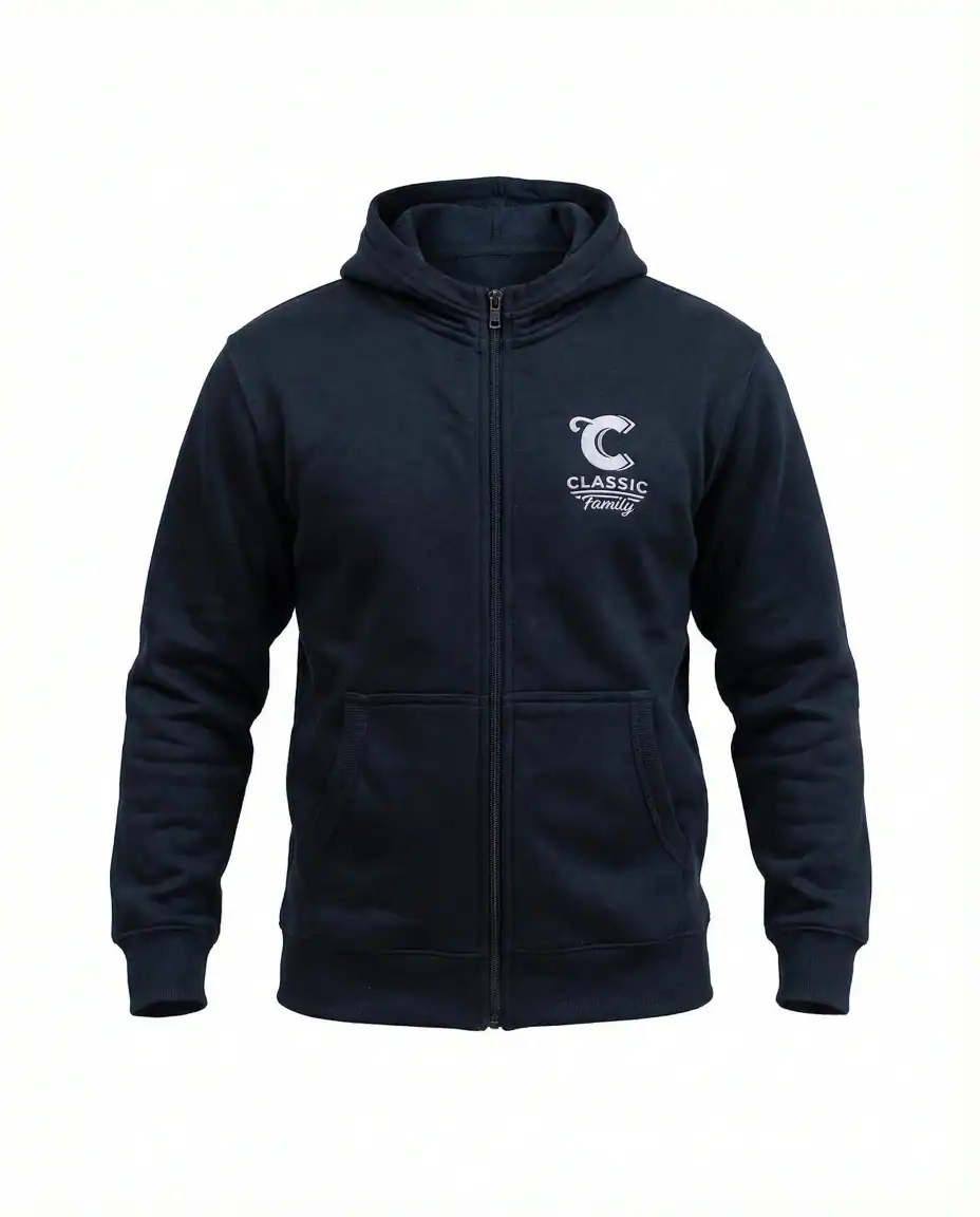 Vetoketjulinen Huppari Classic Family, Lapset, Tummansininen Vetoketjulinen Huppari Classic Family, Lapset, Tummansininen