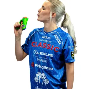 Aito pelipaita, painatuksella, sininen